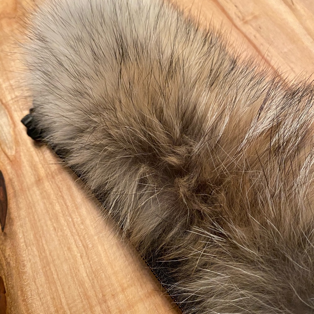 New Canada Goose fur ruff trim black